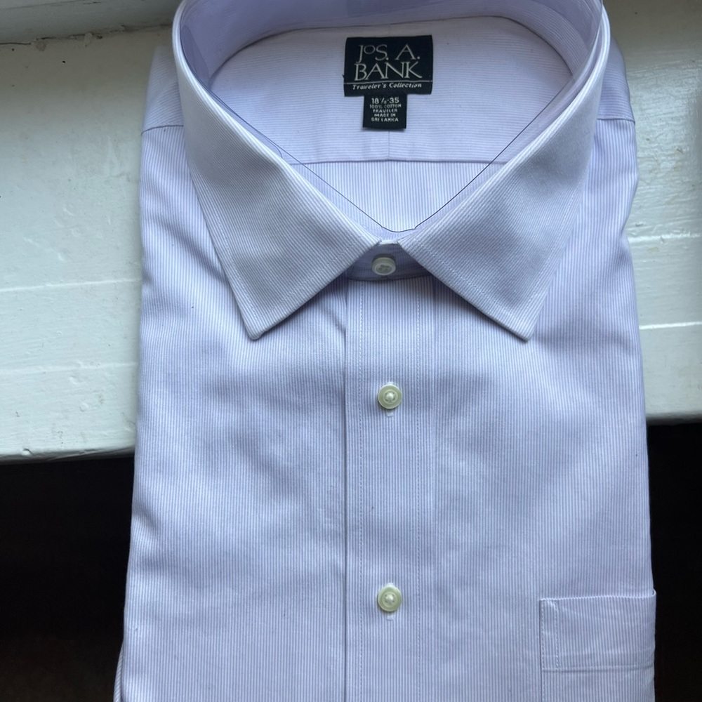 Joseph A Bank Purple Stripe Buttondown 18.5 35